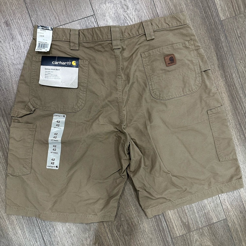 Carhartt Canvas Work Short Loose Original Fit Mens‎ 42x10 Khaki B147